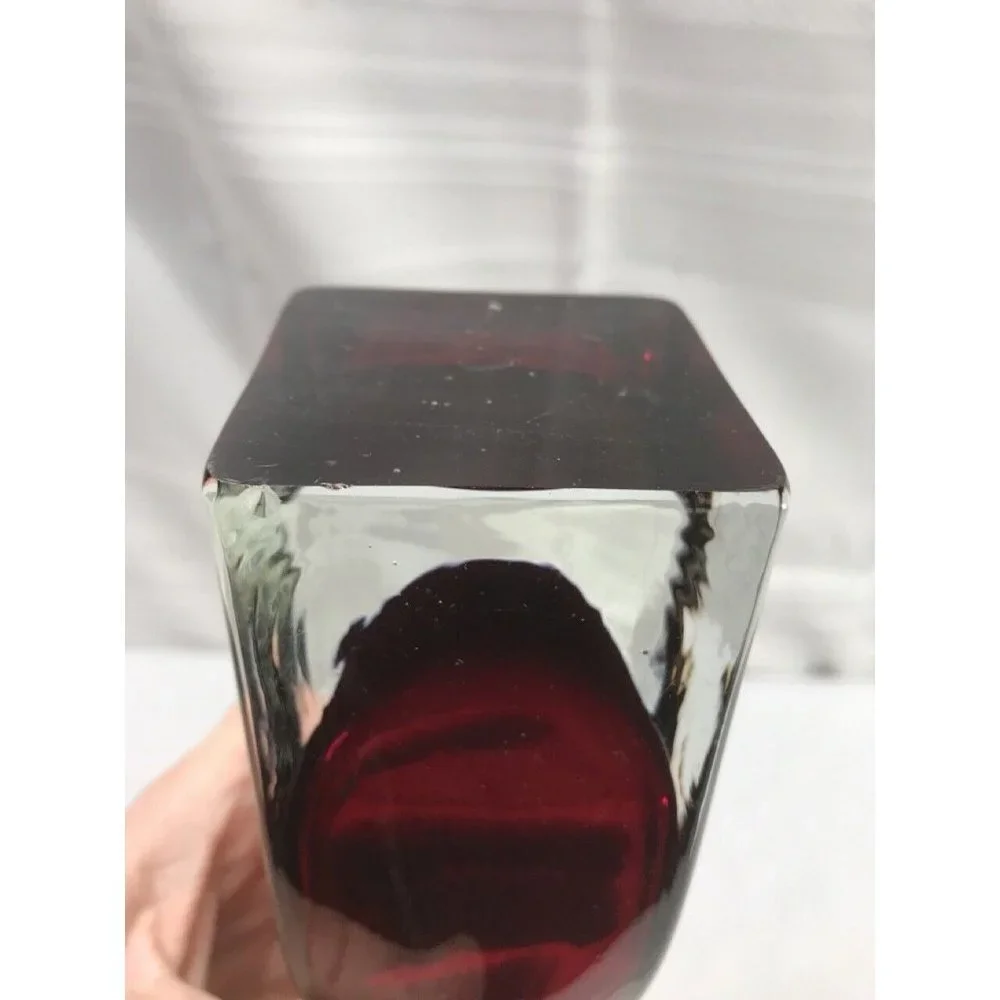 1960s Åseda Glasbruk Sweden Ruby Red Art Glass Vase - Bo Borgström